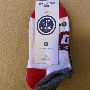 Sold. Boys shoe size 7-10 new 3 pair Life is Good socks.